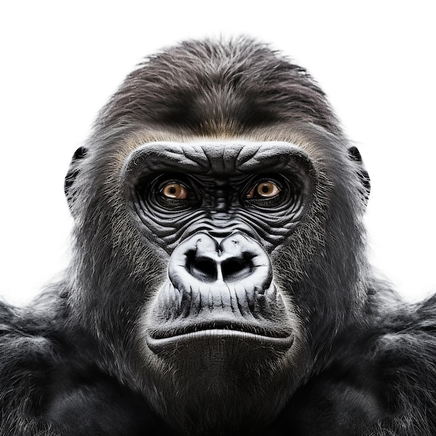 Gorilla head on white background