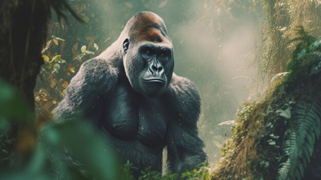 Gorilla in de jungle