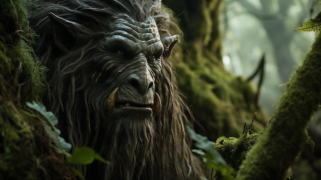 gorilla in het bos high definition fotografische creatieve beeld