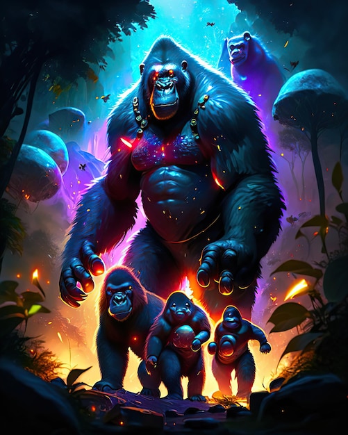 Gorilla monkey gorilla monkey family