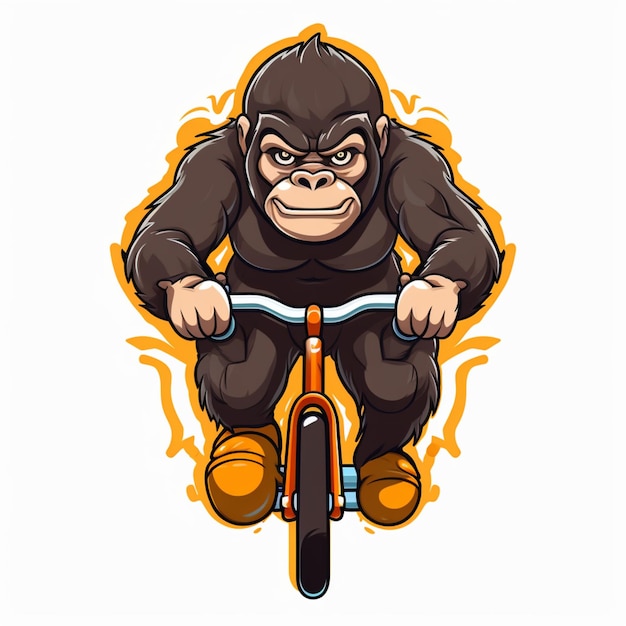 gorilla riding on sports cycling