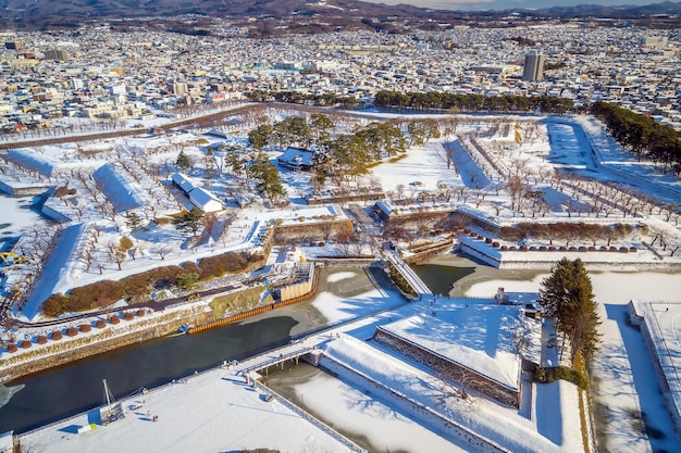 Goryokaku in downtown Hakodate city Hokkaido