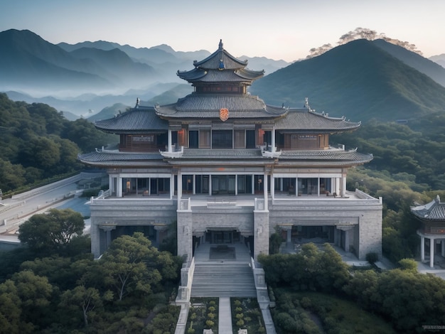 Goseonggun Gyeongsangnamdo Zuid-Korea 6 november 2020 Luchtfoto van het gouden Boeddhabeeld