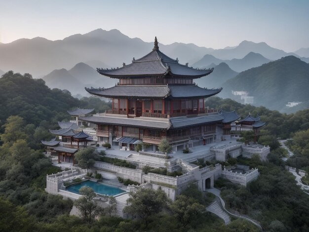 Goseonggun Gyeongsangnamdo Zuid-Korea 6 november 2020 Luchtfoto van het gouden Boeddhabeeld