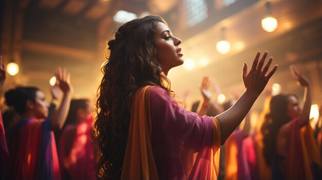 Photo gospel choir inside a church