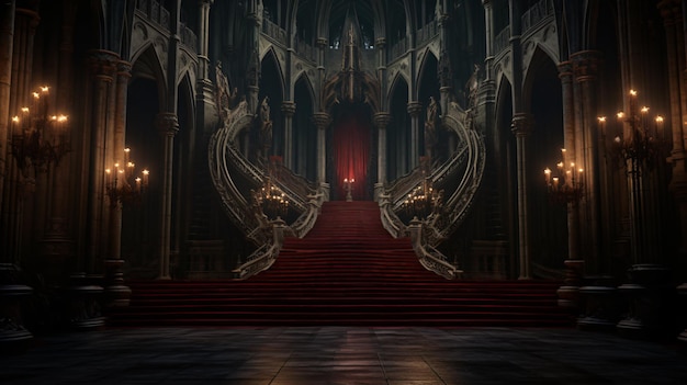 Gothic castle interior