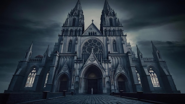 Gothic cathedral with two towers