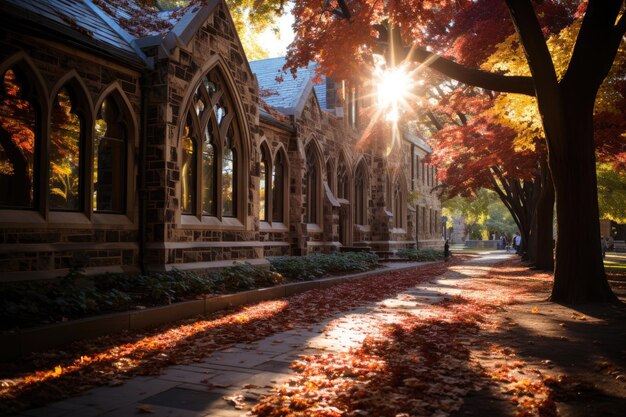 Photo gothic church wrapped in mystery and serenity generative ia