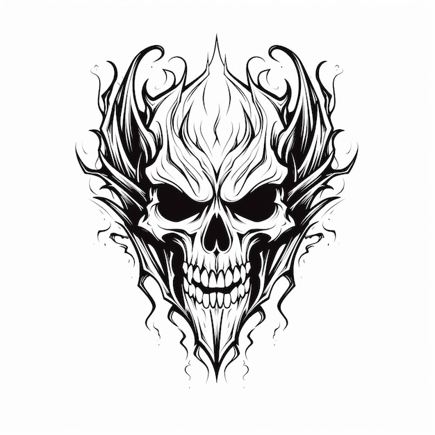 Photo gothic earth and hand drawing marine skull logo punisher logo vector