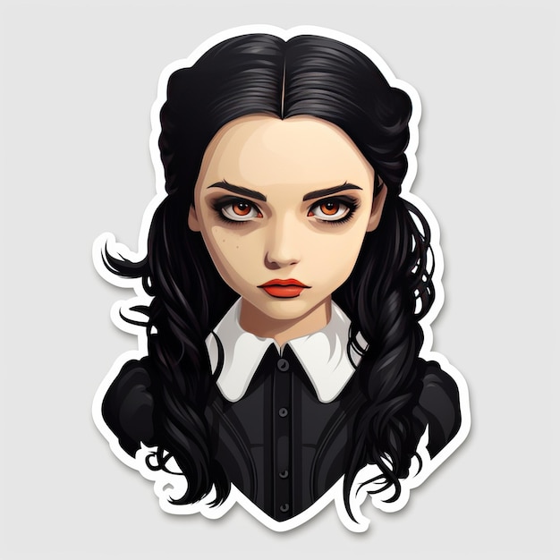 Wednesday Addams Socially Distant | Sticker