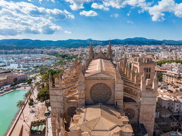 Gothic medieval cathedral of Palma de Mallorca in Spain