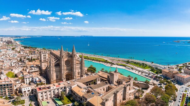 Gothic medieval cathedral of Palma de Mallorca in Spain