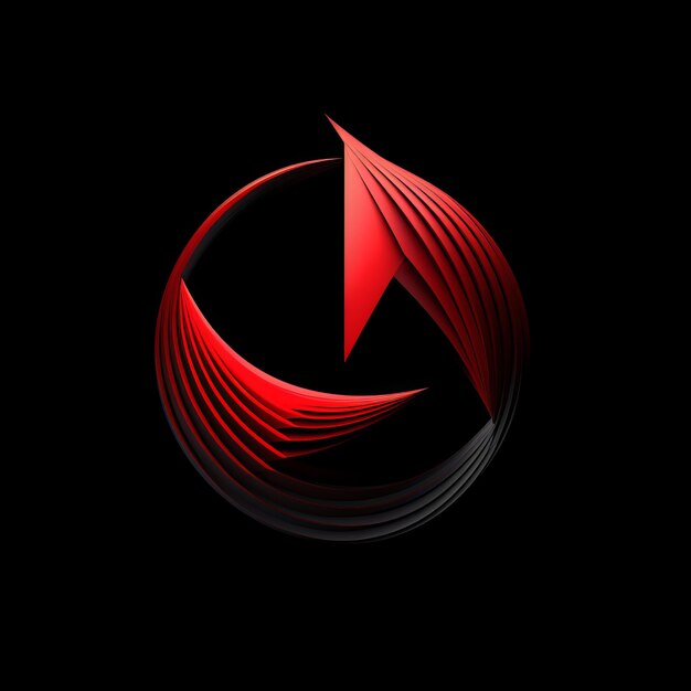 Gothic Minimalist The Crimson Rotating Right Symbol on Black Background