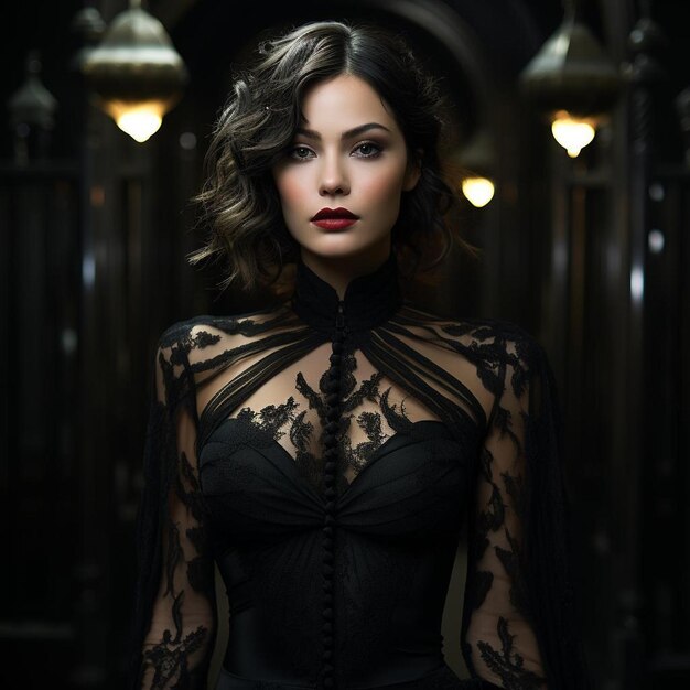 Gothic Noir Glamour Dark Background Image