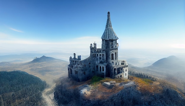 Gothic palace on the mountain