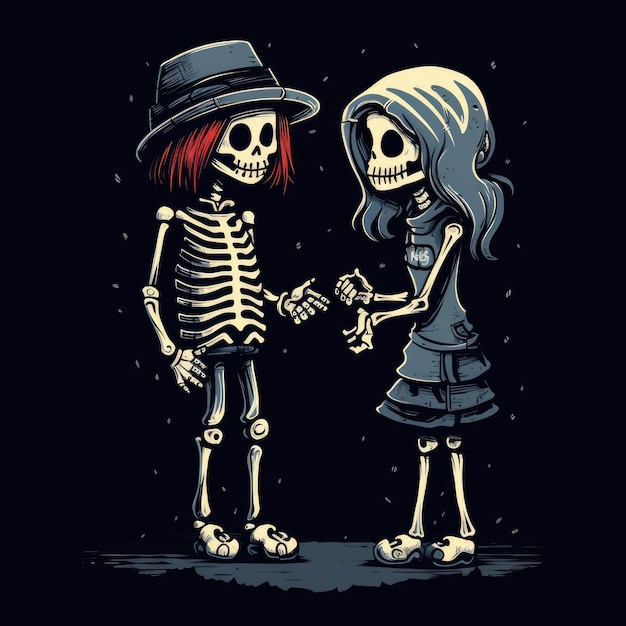 Gothic Romance on Wheels The Skater Boy and the DressClad Skeleton Girl