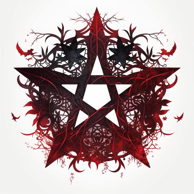 Gothic sign with pentagram grunge vintage design