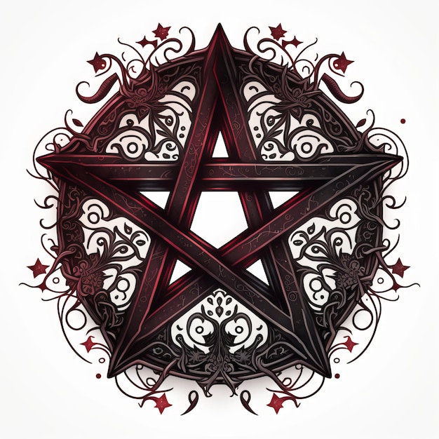 Photo gothic sign with pentagram grunge vintage design