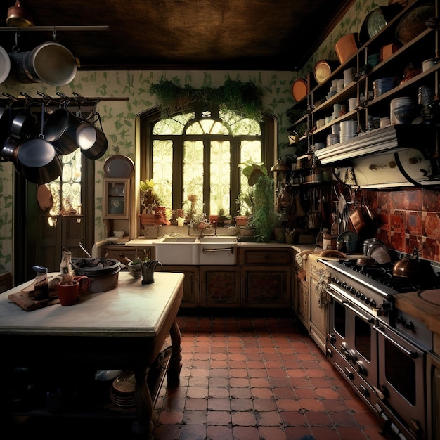 Premium AI Image  gothic style kitchen