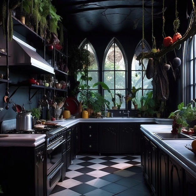 gothic style kitchen