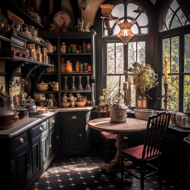 Premium AI Image  gothic style kitchen