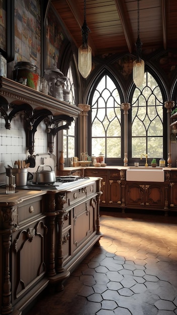 gothic style kitchen