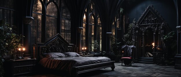 Gothicinspired interior design with dark dramatic elements
