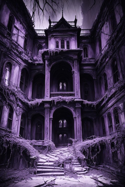 Foto gotisch paars spookhuis