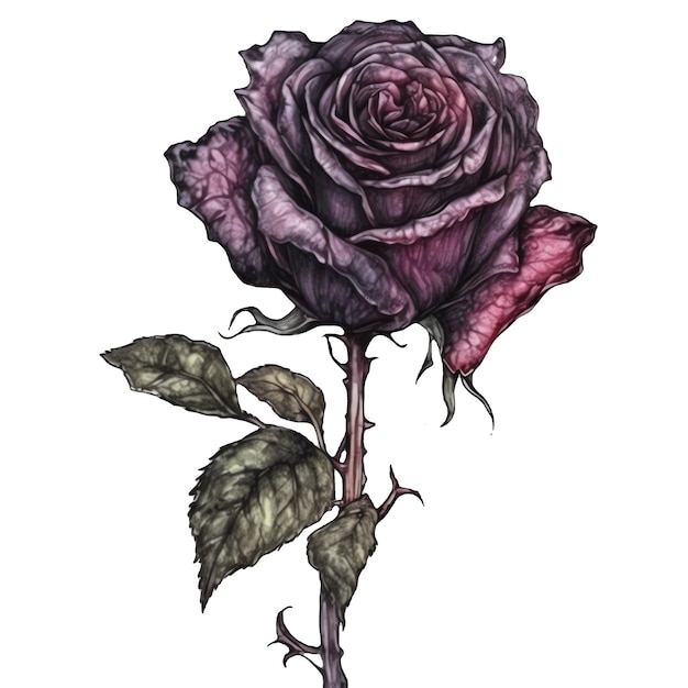 Foto gotische rozen aquarel illustratie