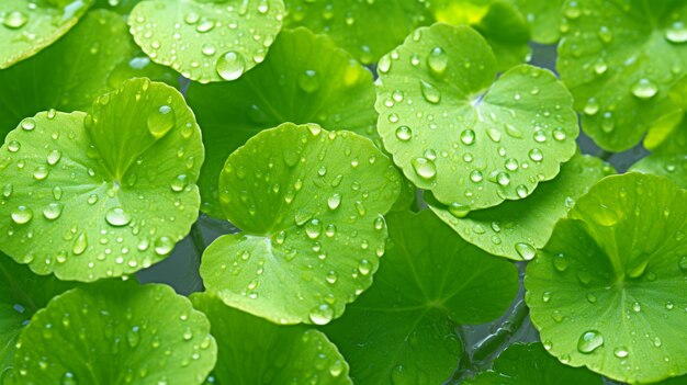 Photo gotu kola leaves with water droplets