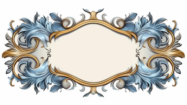 goud en blauw bloemen frame vintage decoratie