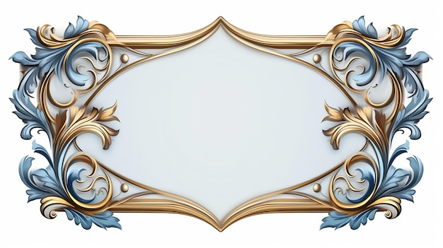 goud en blauw bloemen frame vintage decoratie