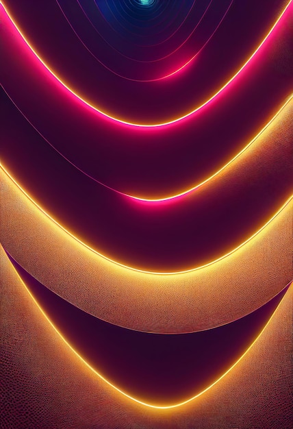 Goud en magenta golvende vormen abstracte achtergrond