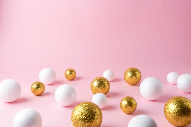 Goud en wit glitter bal decoratie