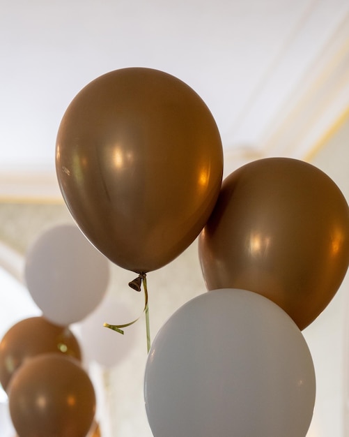 goud en witte opblaasbare ballonnen Decoratie decoratie voor bruiloft vakantie feestevenement