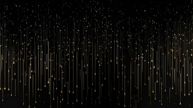 Goud glitter en glanzende gouden regen op zwarte achtergrond abstracte achtergronden