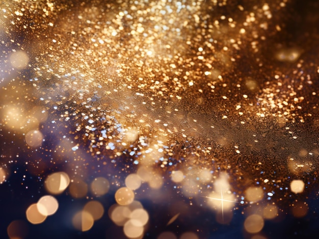 Goud Glitter en schittert achtergrondverlichting en bokeh-effecten feestelijk behang