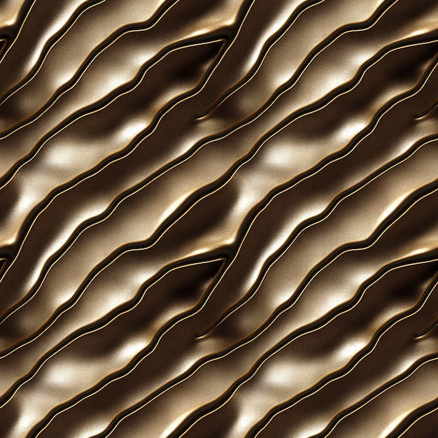 Goud metallic abstract dynamisch naadloos patroon Luxe gouden glanzende achtergrond 3D illustratie