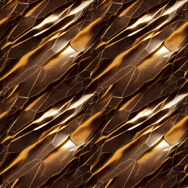 Goud metallic abstract dynamisch naadloos patroon Luxe gouden glanzende achtergrond