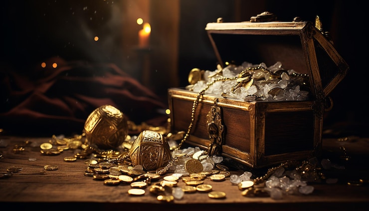 Foto goud uit de schatkist.