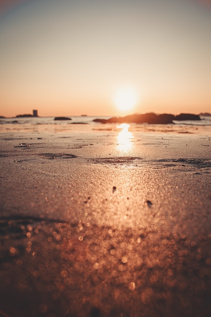 Goud zand tijdens de zonsondergang