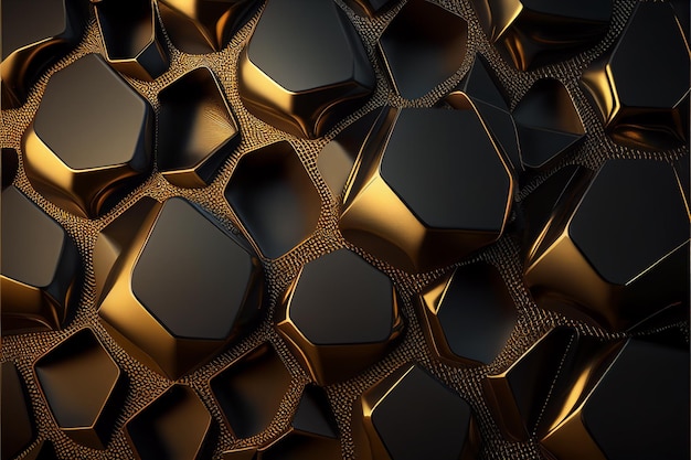 Goud Zwarte Achtergrond Gouden Luxe Textuur Vantablack Mockup Generatieve AI Illustratie