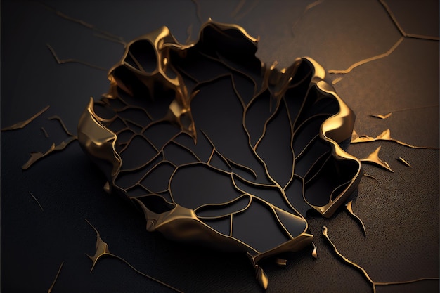 Goud Zwarte Achtergrond Gouden Luxe Textuur Vantablack Mockup Generatieve AI Illustratie