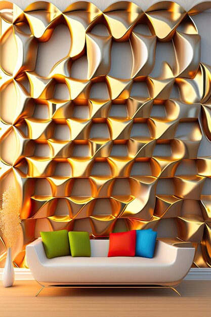 Gouden 3D muur