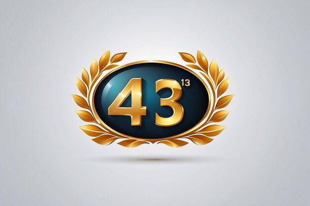 Foto gouden 43-nummer logo-iconontwerp creatief sjabloon voor bedrijven