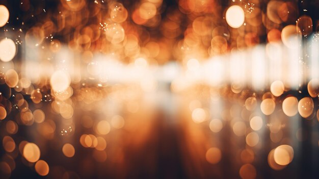 Foto gouden abstracte kerstbokeh feestelijke lichten achtergrond ai