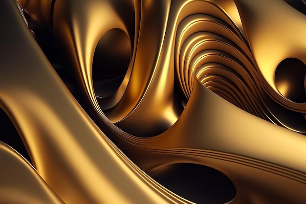 gouden abstracte ontwerp luxe achtergrond. AI gegenereerd