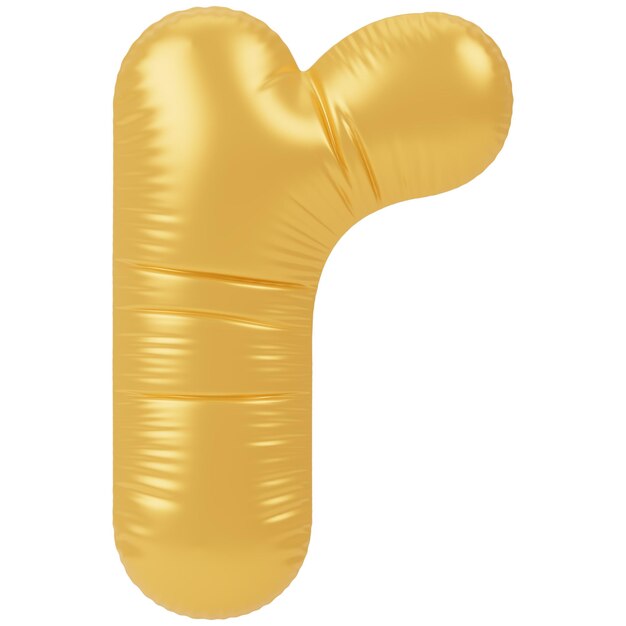 Gouden Ballon Kleinletter alfabet 3d icoon illustratiepakket