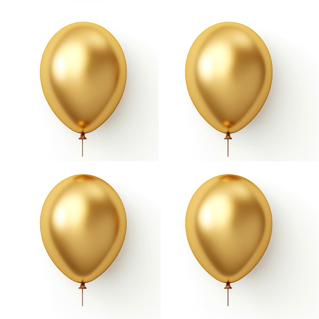 gouden ballonnen op wit