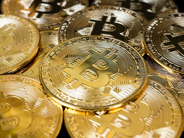 Gouden bitcoins achtergrond